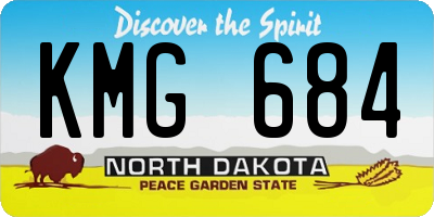 ND license plate KMG684