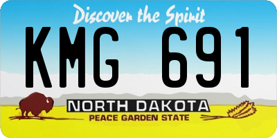 ND license plate KMG691