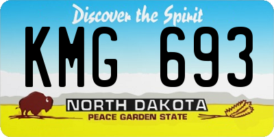 ND license plate KMG693