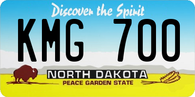 ND license plate KMG700