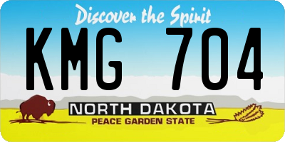 ND license plate KMG704