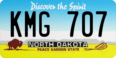 ND license plate KMG707