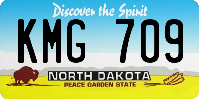 ND license plate KMG709