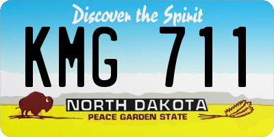 ND license plate KMG711