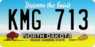 ND license plate KMG713