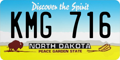 ND license plate KMG716