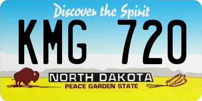 ND license plate KMG720