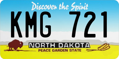ND license plate KMG721