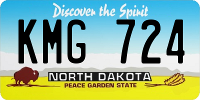 ND license plate KMG724