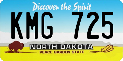ND license plate KMG725
