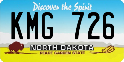 ND license plate KMG726