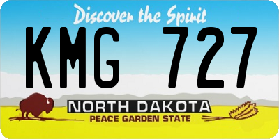 ND license plate KMG727