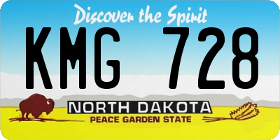 ND license plate KMG728