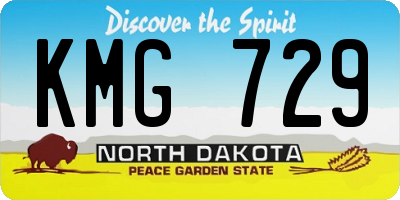 ND license plate KMG729