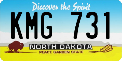ND license plate KMG731