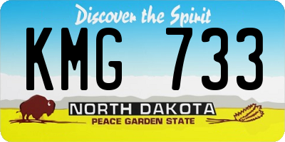 ND license plate KMG733