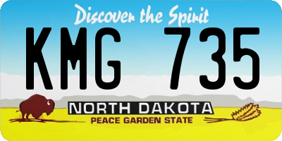 ND license plate KMG735