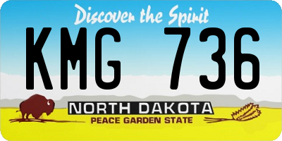 ND license plate KMG736