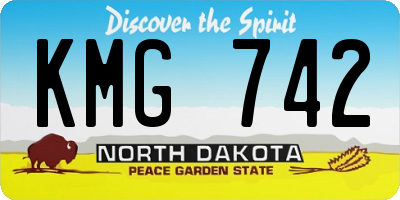 ND license plate KMG742