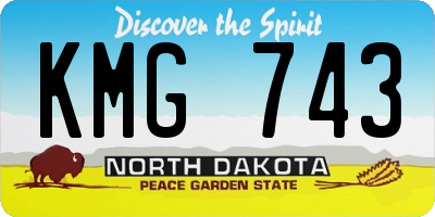 ND license plate KMG743