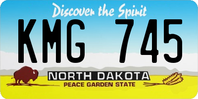 ND license plate KMG745