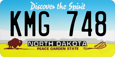 ND license plate KMG748