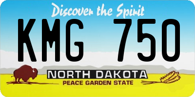 ND license plate KMG750