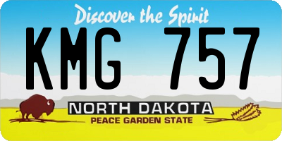 ND license plate KMG757