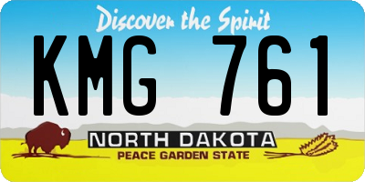 ND license plate KMG761