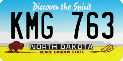 ND license plate KMG763