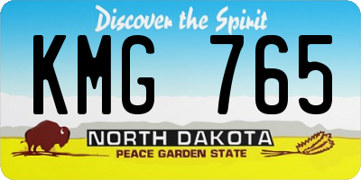 ND license plate KMG765