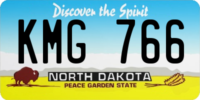 ND license plate KMG766