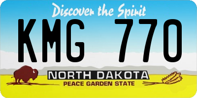 ND license plate KMG770