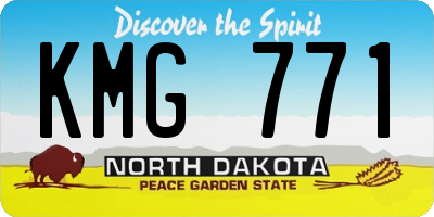 ND license plate KMG771