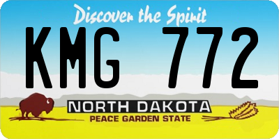 ND license plate KMG772