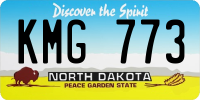 ND license plate KMG773