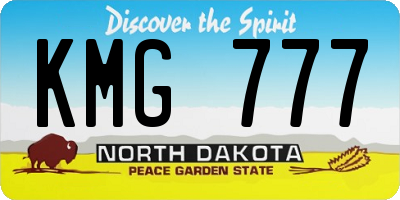 ND license plate KMG777