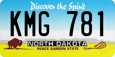 ND license plate KMG781