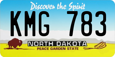 ND license plate KMG783