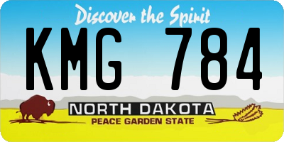 ND license plate KMG784
