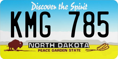 ND license plate KMG785