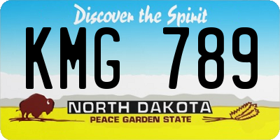 ND license plate KMG789