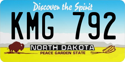 ND license plate KMG792