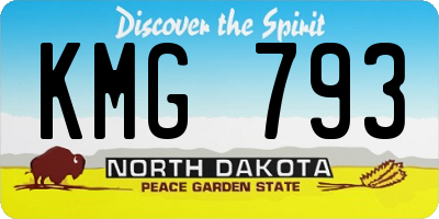 ND license plate KMG793