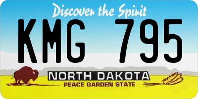 ND license plate KMG795