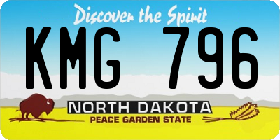 ND license plate KMG796