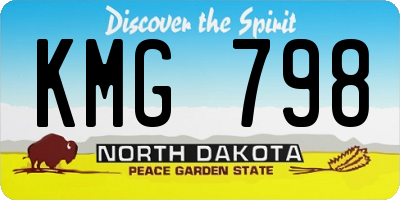 ND license plate KMG798