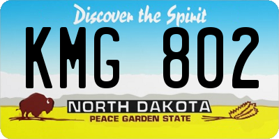 ND license plate KMG802