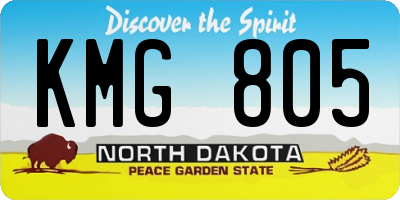 ND license plate KMG805