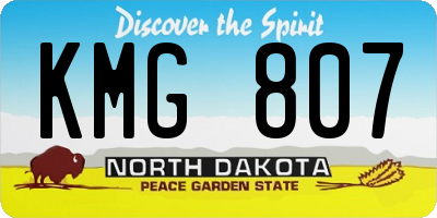 ND license plate KMG807